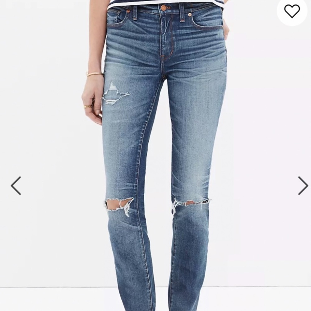 Madewell high rise distressed skinny jeans sz 32